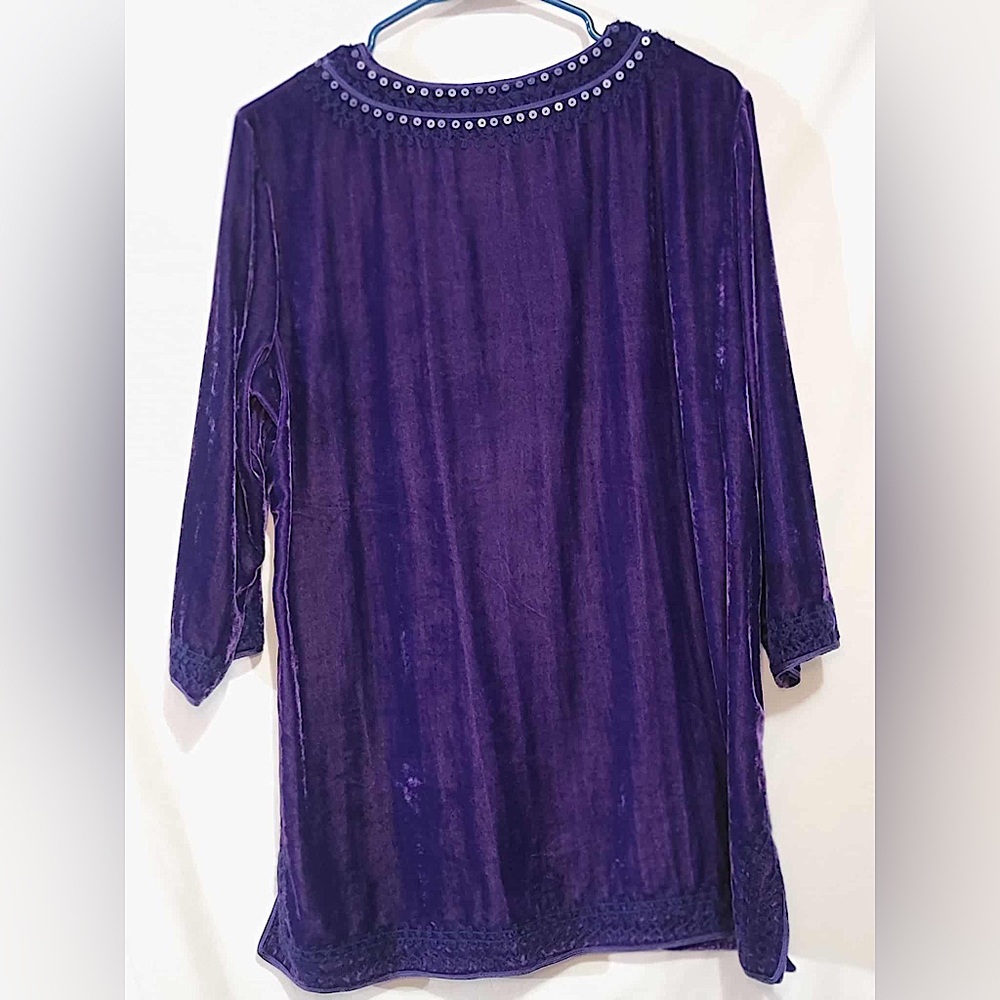 Chicos Purple Embroidered Bohemian Blouse - Picture 4 of 4